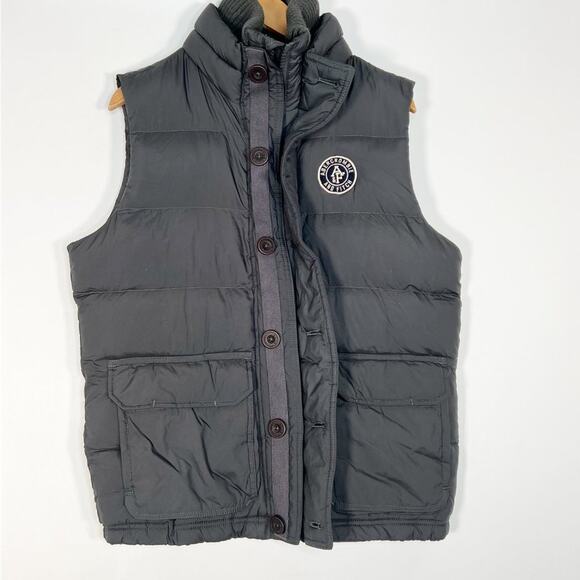Abercrombie & Fitch Insulated Dark Grey Puffer Vest Coat Jacket - Picture 3 of 16